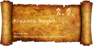 Krajcsik Vendel névjegykártya